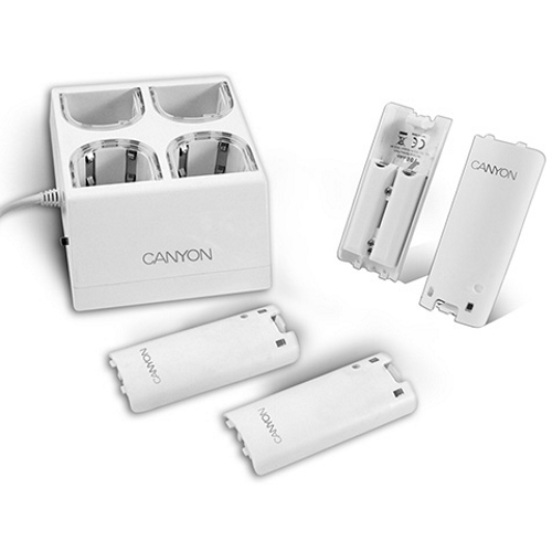 Příslušenství Canyon CNG-WII04, set nabíječky + 4 baterií pro Wii