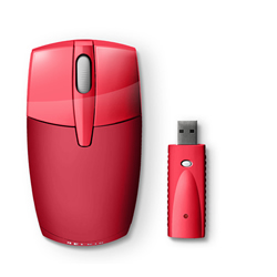 Myš Belkin Optická bezdrátová USB - červená