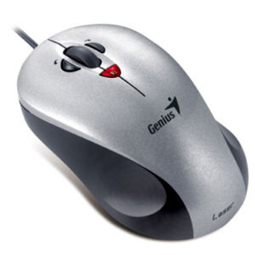 Myš Genius Ergo 525X Laser/ drátová/ 1600 dpi/ USB/ stříbrná
