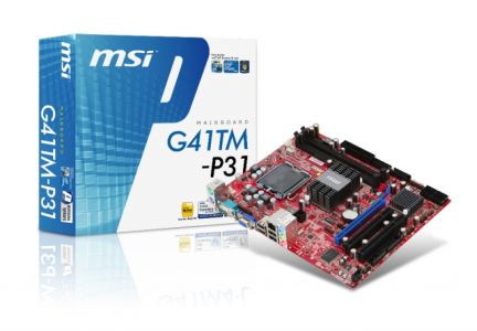 MB MSI G41TM-P31 (G41, 2xDDR2,max 8GB,int.VGA,mATX)