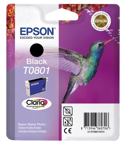 Cartridge EPSON (C13T08014010), černá, pro Stylus Photo R265/285/360,RX560/585/685